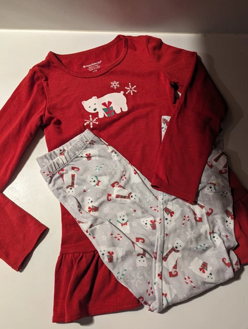 Girls American Girl Polar Bear Pajamas Set Size 7/8 (6x)