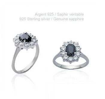 Bague Argent Massif 925 Rhodié - Rose 3D Taille 56 - Dolly-Bijoux