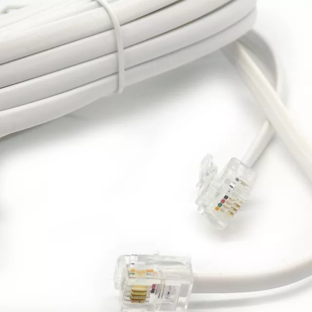 25m RJ11 to RJ11 ADSL Cable Modem Router Sky Broadband BT Telephone Phone Lead