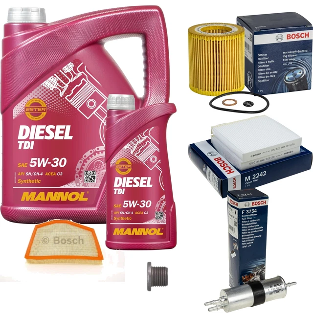Bosch Inspection Set 6 L mannol Diesel Tdi 5W-30 pour VW Passat Variant 4.0 W8