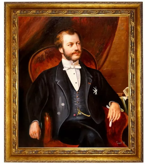 Ölbild Portrait von Graf Maximilian von Luxburg, Ölgemälde HANDGEMALT,50x60cm