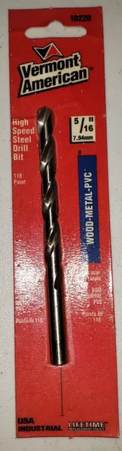 Vermont American 10220 5/16" High Speed Steel Industrial Drill Bit 118° USA Made