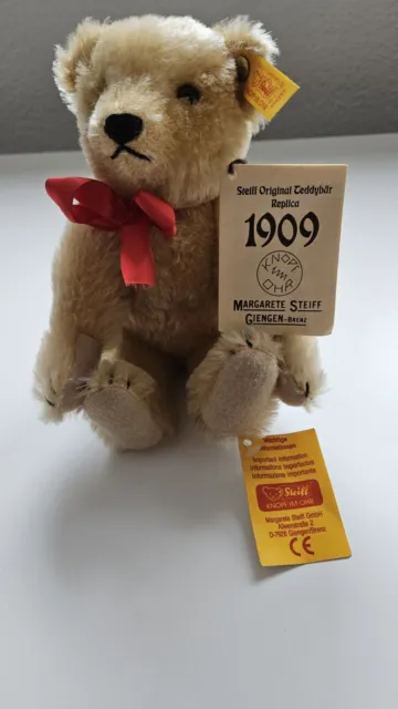 Steiff Original Teddybär Replica 1909 Genuine Mohair 406201 Sammlerstück NEU