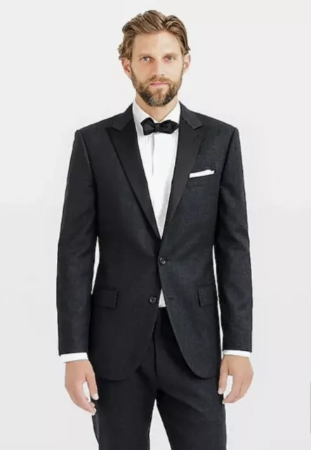 J.Crew NWOT Ludlow Tuxedo Jacket in Italian Wool Flannel - 38R - Charcoal