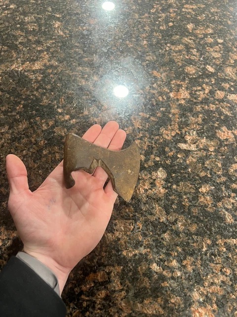 Ancient  Roman Bronze Socketed Axe Head Tool Relic