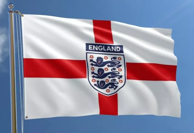 England Flag St George Cross Flags English Eyelets World Cup 3 Lions 5ft X 3ft