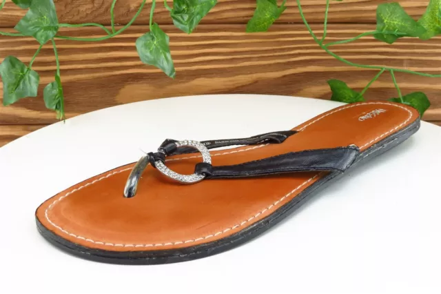 Mossimo Sz 10 M Black Flip Flop Synthetic Women Sandals 17730