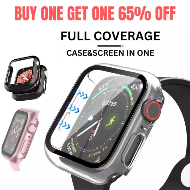For Apple Watch Ultra 2 9 8 SE 7 6 5 4 40/44/41/45/49 Screen Protector Case