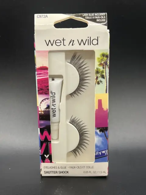 wet n wild Eyelashes & Glue, Shutter Shock, 1 Pair, #C972A