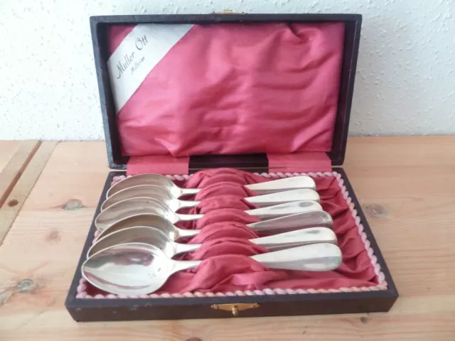 6 petites cuillères plaquées argent Berndorf 8 vintage silverplated spoons