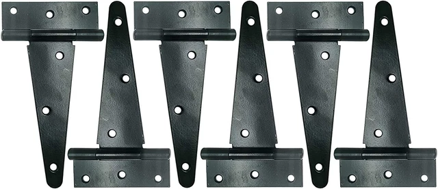 T-Strap Shed Hinge Gate Strap Heavy Duty Hinge Door Barn Gates Hinges (6, 6 Inch