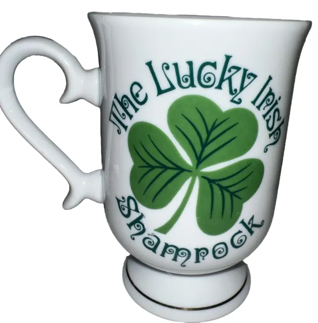 Vintage Coffee Mug The Lucky Irish Shamrock St. Patricks Day Lefton St Paddy’s