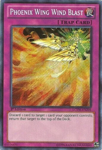 SECRET RARE Phoenix Wing Wind Blast 1st Edition LCYW-EN298 Yugioh - MP