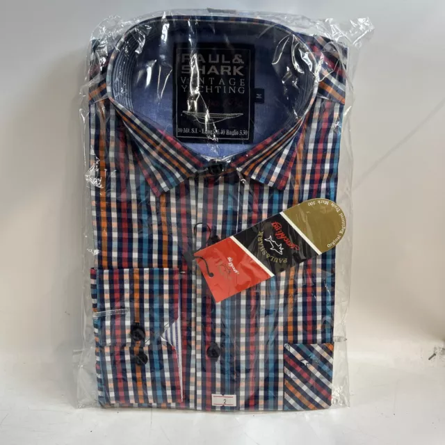 Paul & Shark Yachting Multicoloured Check Shirt, Long Sleeve Button Up UK Size M