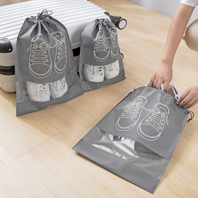 5 pz sacchetti con cordino organizer cordino per scarpe non tessuti sacchetti con corda
