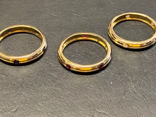 Cartier Trinity Ring Brillanten Rubin Saphir 750 Gelbgold 3