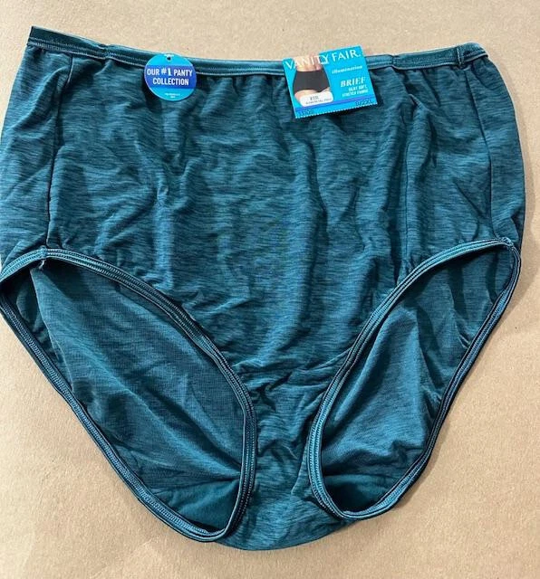 4 PAIRS VANITY FAIR Brief ILLUMINATION 13109 Panty Emerald Green Sz 9
