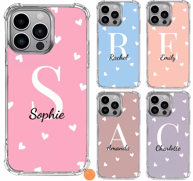 Personalisierter Name Handyhülle Silikon Abdeckung stoßfest für iPhone 14 12 11 15 87