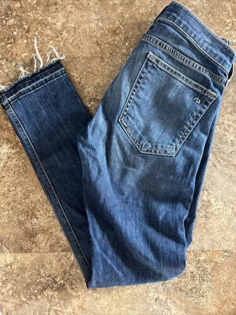 Women’s RAG & BONE Amelie Jeans, Size 25, Straight Leg, Raw Hem, W1590K510AME