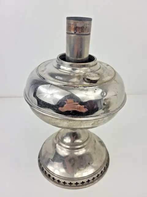 Antique RAYO Oil Kerosene Lamp Nickel - Parts or for Repair