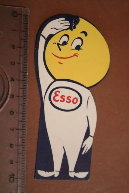 toller alter Papieranhänger von Esso für Ölwechsel ?? Esso Männchen Frankreich