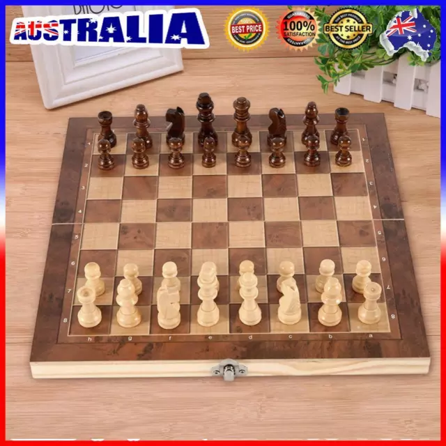 A# 3 in 1 Chess Game Board Portable Wooden Exquisite Chess Set for Chess Board G