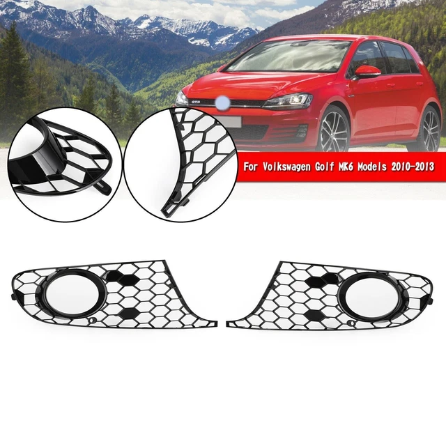 Black Honeycomb Front Lower Bumper Mesh Fog Light Grille fits VW Golf/Jetta MK6