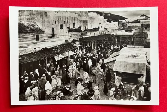 Foto AK TETUAN in Marokko um 1930 Markplatz belebte Ansicht Typen   ( 112981