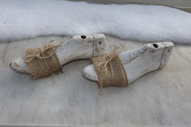 Paar alte Schuhleisten, Holz, Holzleisten Schuhmacher Vintage shabby chic