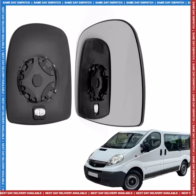 Right Driver side wing mirror glass for Vauxhall Vivaro 2001-14 heated