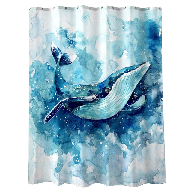 1 pieza Heavy Duty Impermeable Delineador Baño Cortina Ducha Océano Cortina Ventana