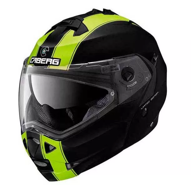 Motorradhelm Klapphelm Caberg Duke II Legend Matt-Schwarz-Neongelb