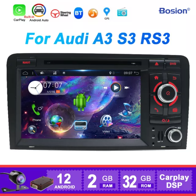 Autoradio pour Audi A3 S3 RS3 Android 12 GPS Navi Car DVD Autoradio Wifi BT 5.0