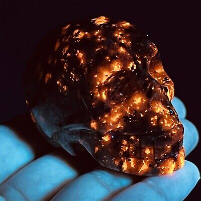 1pc natural Flame's stone skull quartz crystal carved skull reiki healing 2"