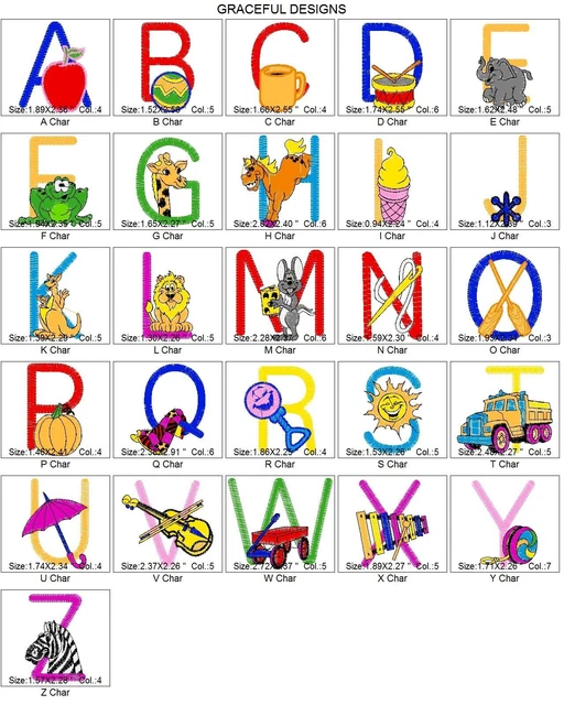 5,900+/ ALPHABET FONT Brother Embroidery Machine Design Collection Pes