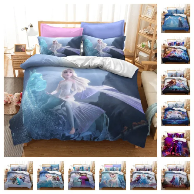 Frozen Elsa Anna Bedding Set Single/Double/Queen/King Duvet Cover Bedroom Decor