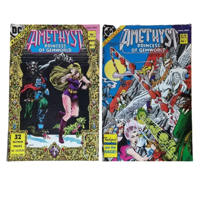 Vintage DC Federal Comic Books 1980s Amethyst Pricess of Gemworld Set All Colour