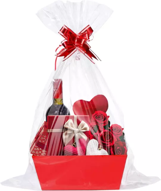 6Set Valentine'S Day Baskets for Gifts Empty- Sturdy Kraft Gift Basket Kit with