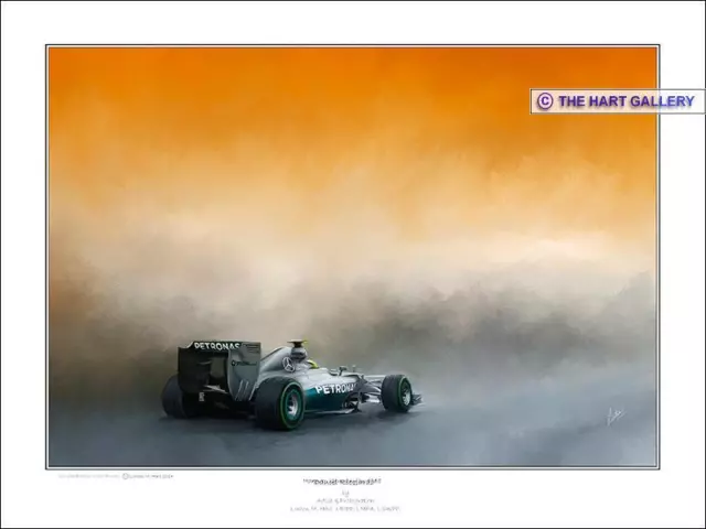 Lewis Hamilton Mercedes Formula One F1 Racing Car Print Limited Edition (250)