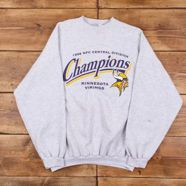 Vintage NFL Minnesota Vikings Sweatshirt 2XL 90s Grey Roundneck Pullover