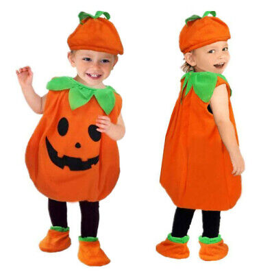 Halloween bambino Baby Boys Girls Zucca Costume Cosplay Abiti Top Cappello Set