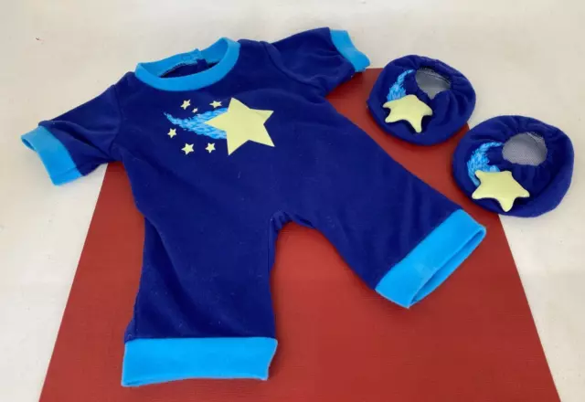 Build-A-Bear 🐾 BLUE STAR Pajamas 🐾 BAB Onsie & Slippers-Outfit / Clothing