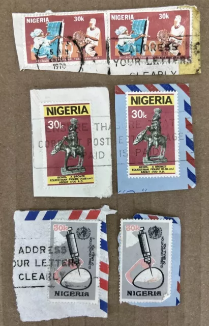 Nigeria INTERESTING LOT 3 Different VINTAGE POSTAGE STAMPS USED