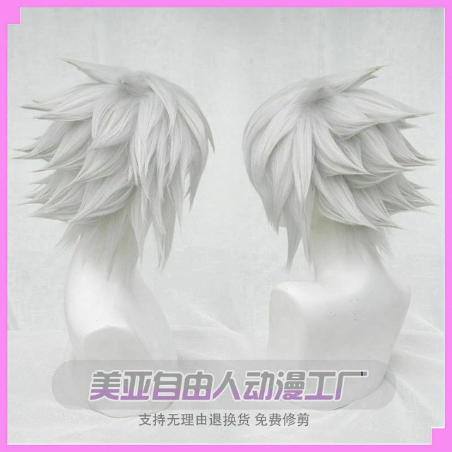 KINGDOM HEARTS 3 Riku Short Heat Resistant Anime Cosplay Hair Wig Silver Gray