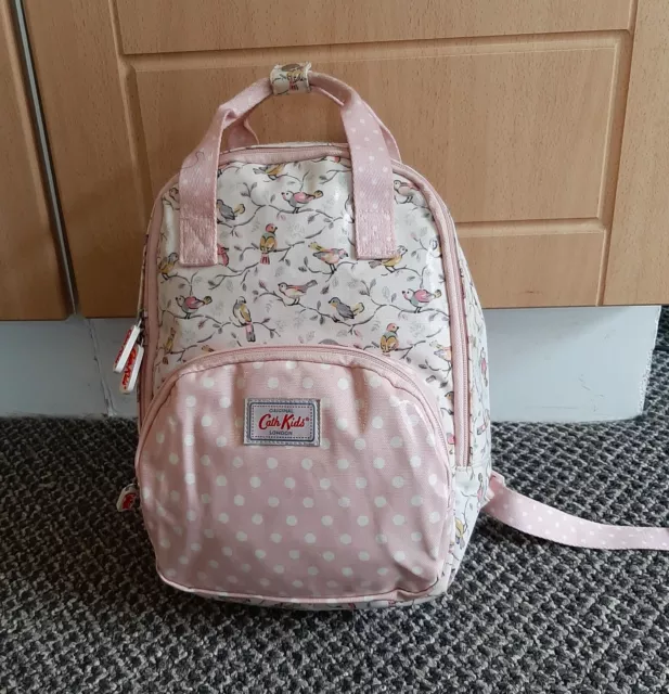 Cath Kids (Kidston) * Pink Wipe Clean Oilcloth Backpack / Rucksack (Bird Design)