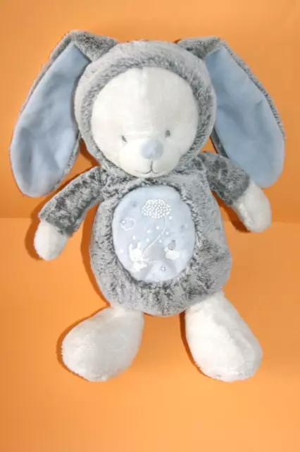 Mots D'enfants Doudou Peluche Ours Deguise Lapin Gris Bleu Luminescent Kom9
