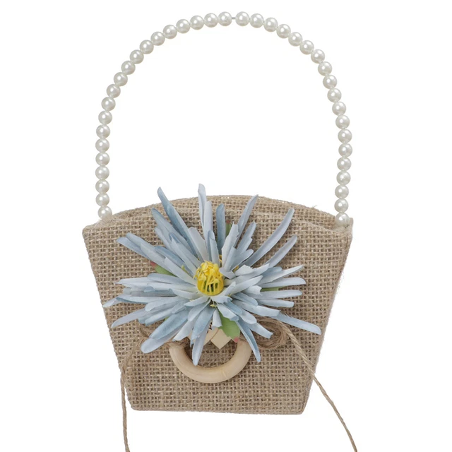 Portabouquet Elegante Cesto Fiore Matrimonio Multiuso Nodo Fiocco Vintage