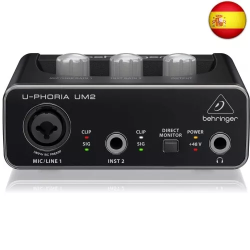 Behringer UM2 Interfaz de audio USB Audiophile 2x2 con preamplificador de