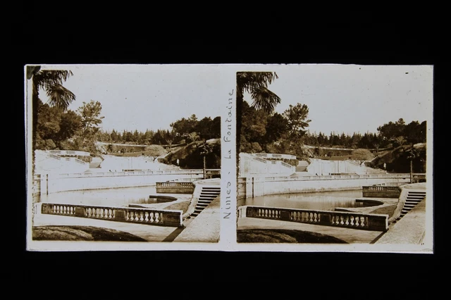 Nimes El Fuente Francia Estéreo Placa De Vaso Vintage Aprox 1925