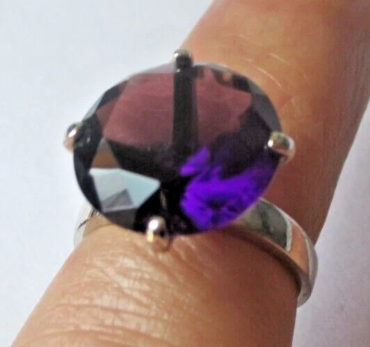 Bague Chevalière Rhodié Argent Avec Cabochon Résine Ambre Jaune - Taille 60, Occasion Très Belle